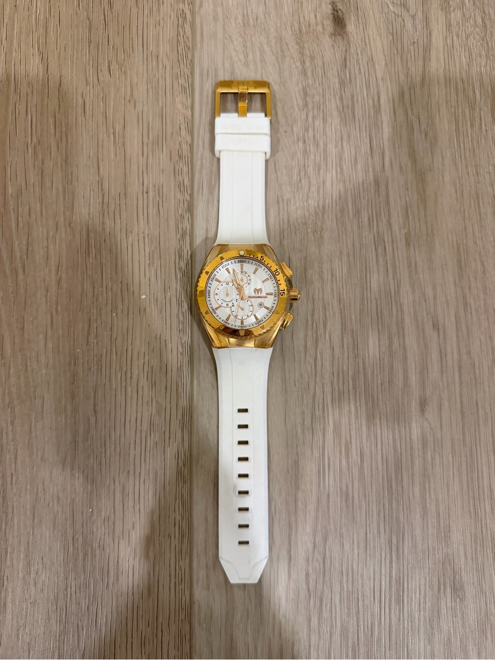 TechnoMarine Cruise Chronograph Gold-Tone White Watch 200M